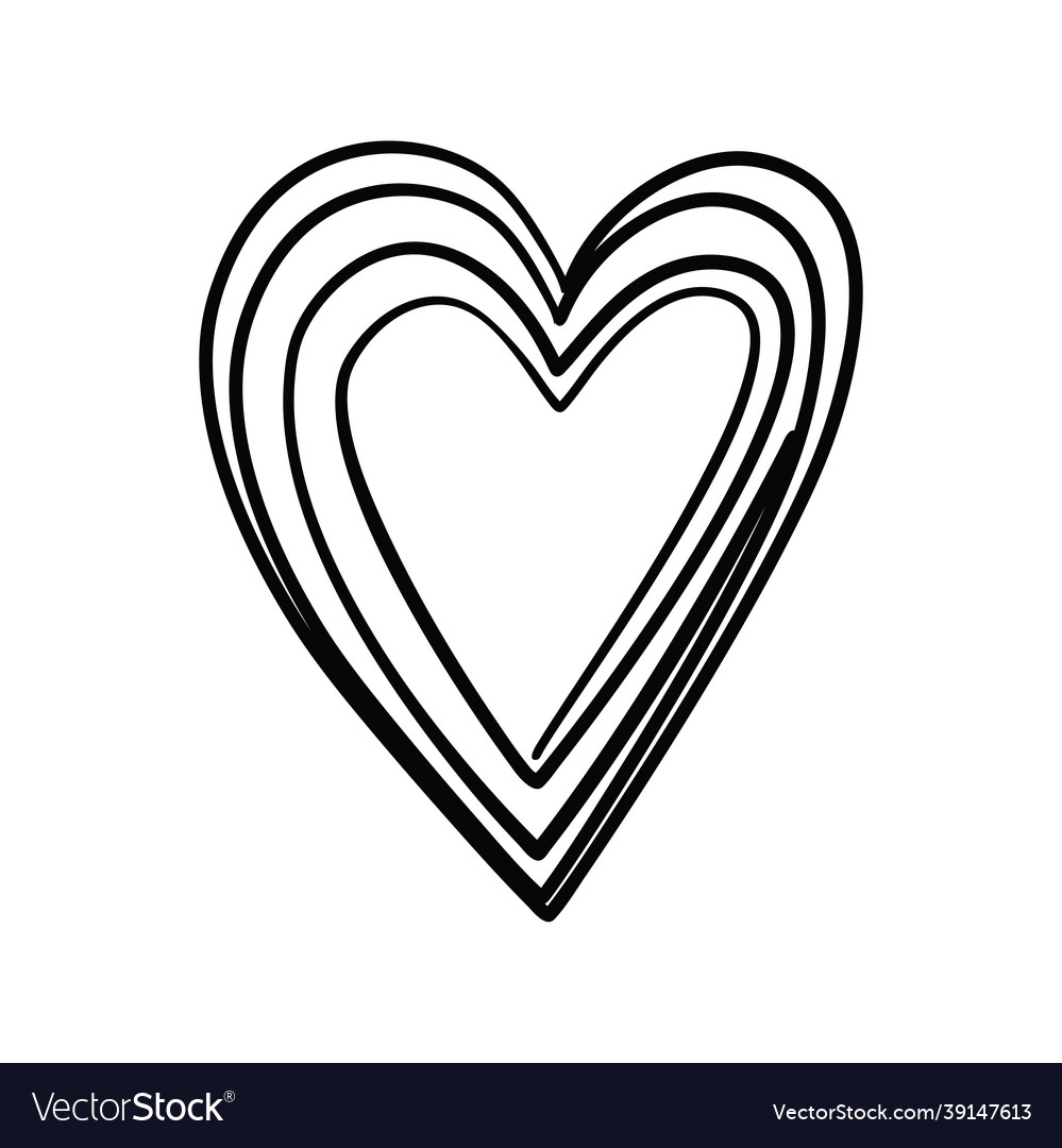 Hand drawn heart Royalty Free Vector Image - VectorStock