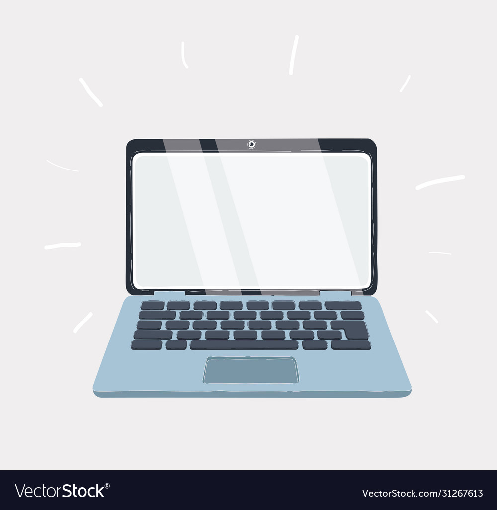 Laptop computer object on white vector image Laptop computer object on white