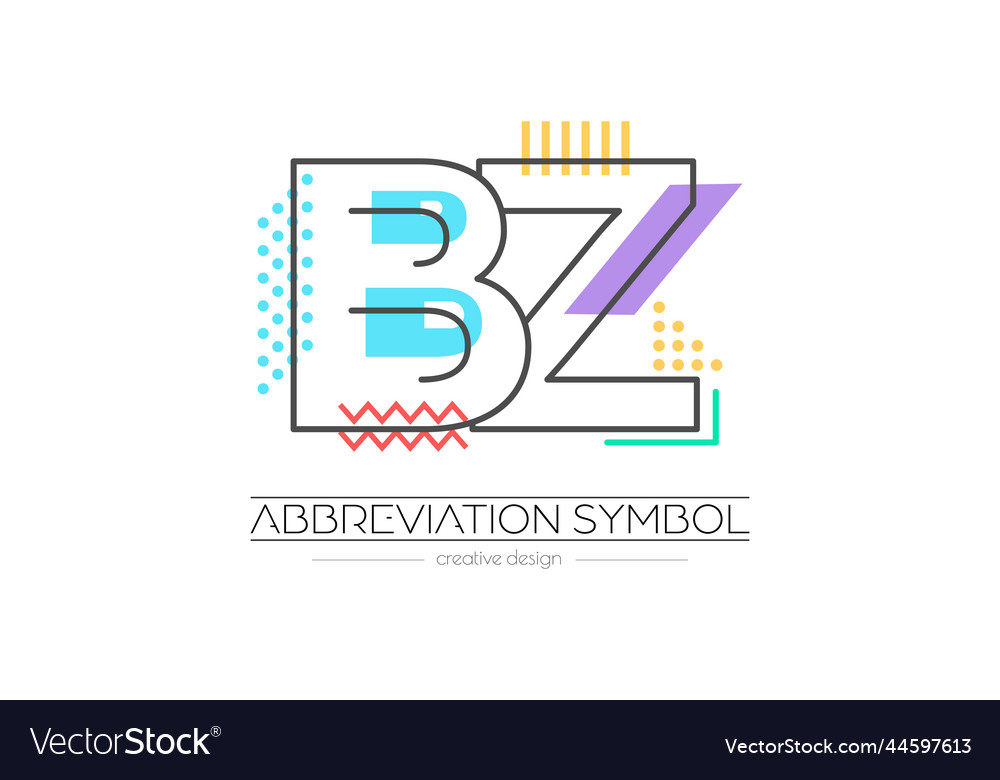Letters b and z merging of two initials vector image Letters b and z merging of two initials