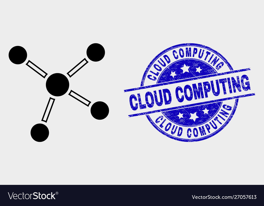 Links icon and distress cloud computing vector image Links icon and distress cloud computing