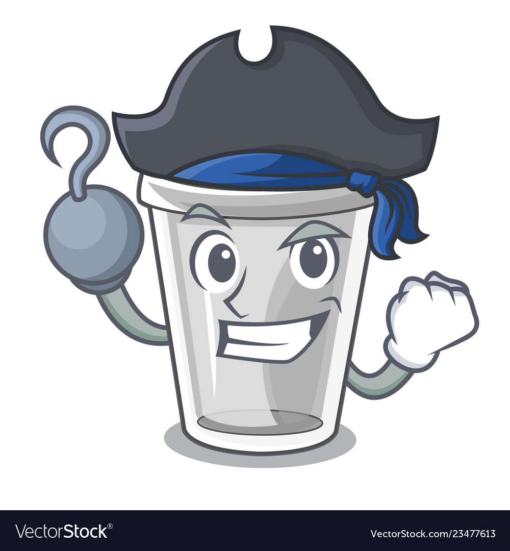 Pirate plastic cup in the cartoon form