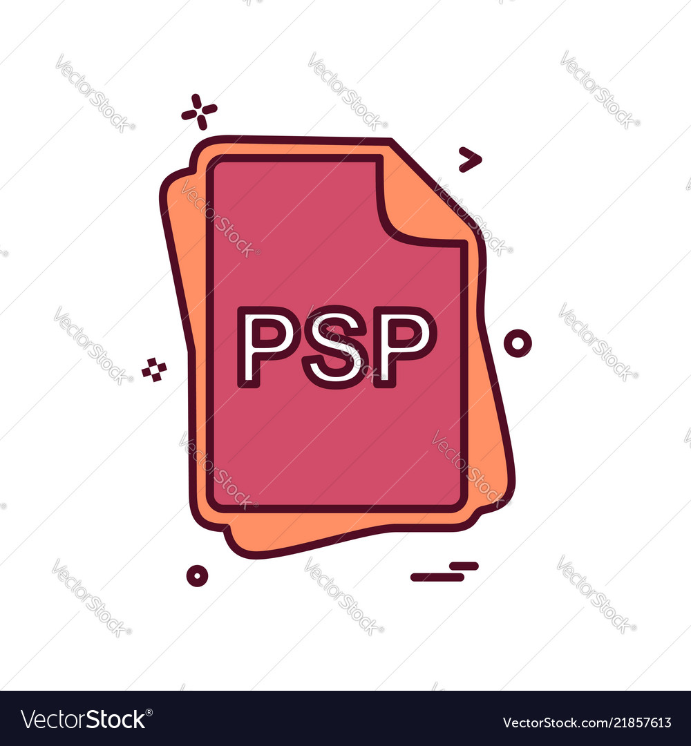 Psp file type icon design vector image Psp file type icon design