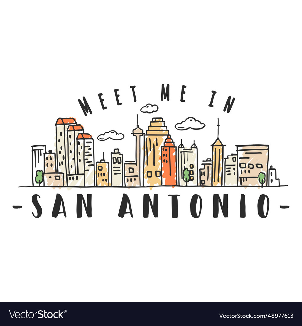 San antonio skyline sticker Royalty Free Vector Image