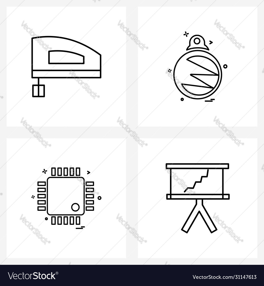 Set 4 simple line icons for web and print
