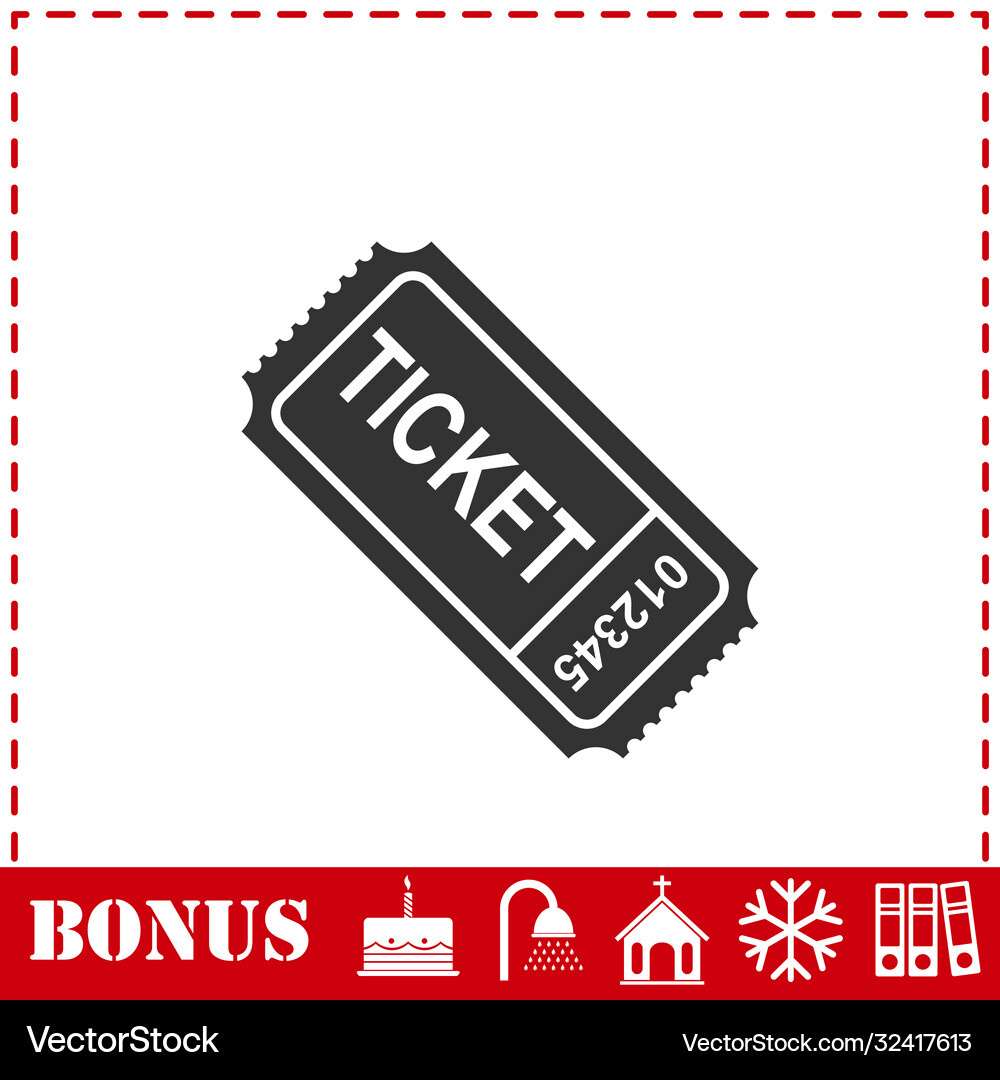Ticket icon flat Royalty Free Vector Image - VectorStock