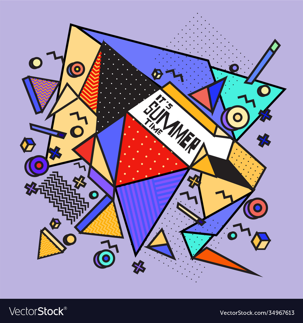 Triangle geometric forms for summer design event vector image Triangle geometric forms for summer design event