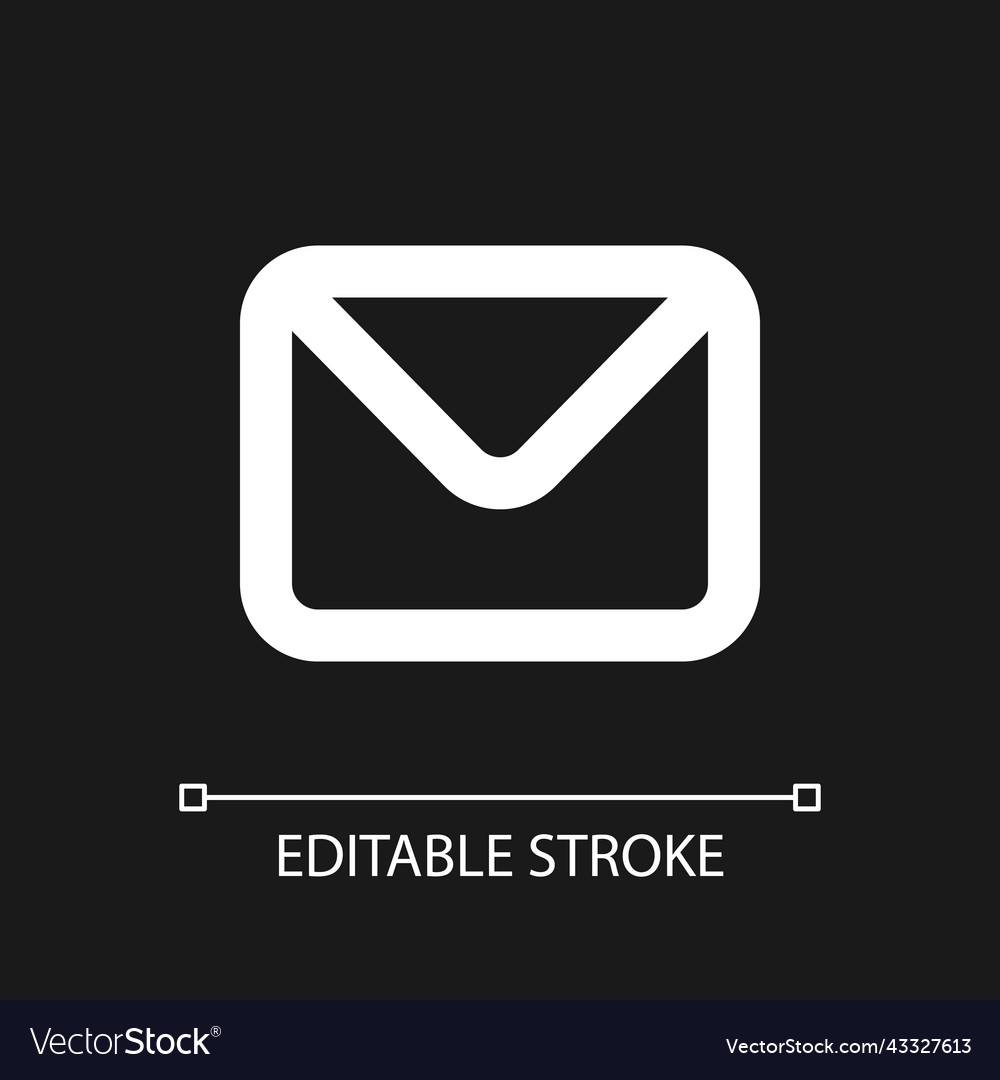 Unread message pixel perfect white linear ui icon Vector Image Unread message pixel perfect white linear ui icon