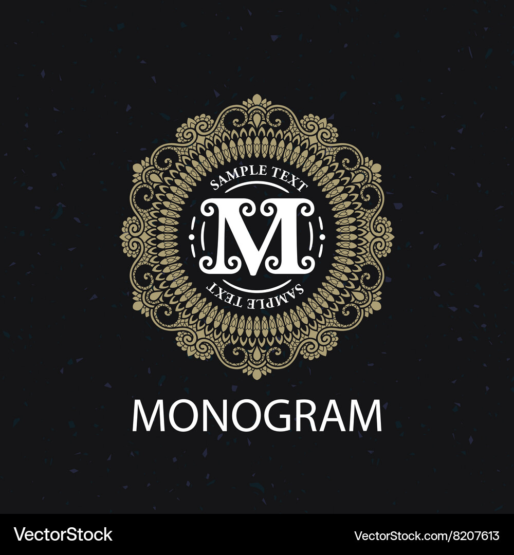 Vintage monogram frame template Royalty Free Vector Image