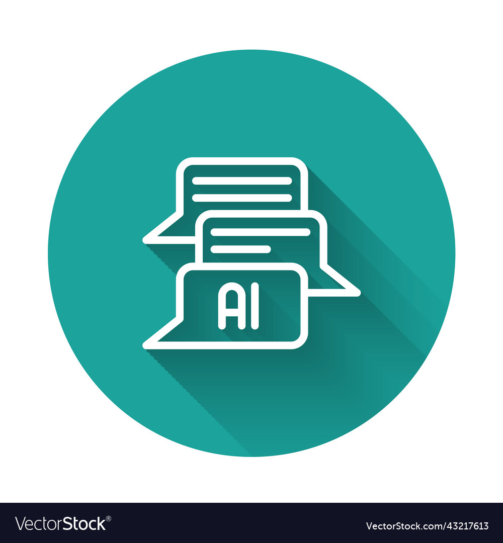 White line chat bot icon isolated with long shadow vector image White line chat bot icon isolated with long shadow