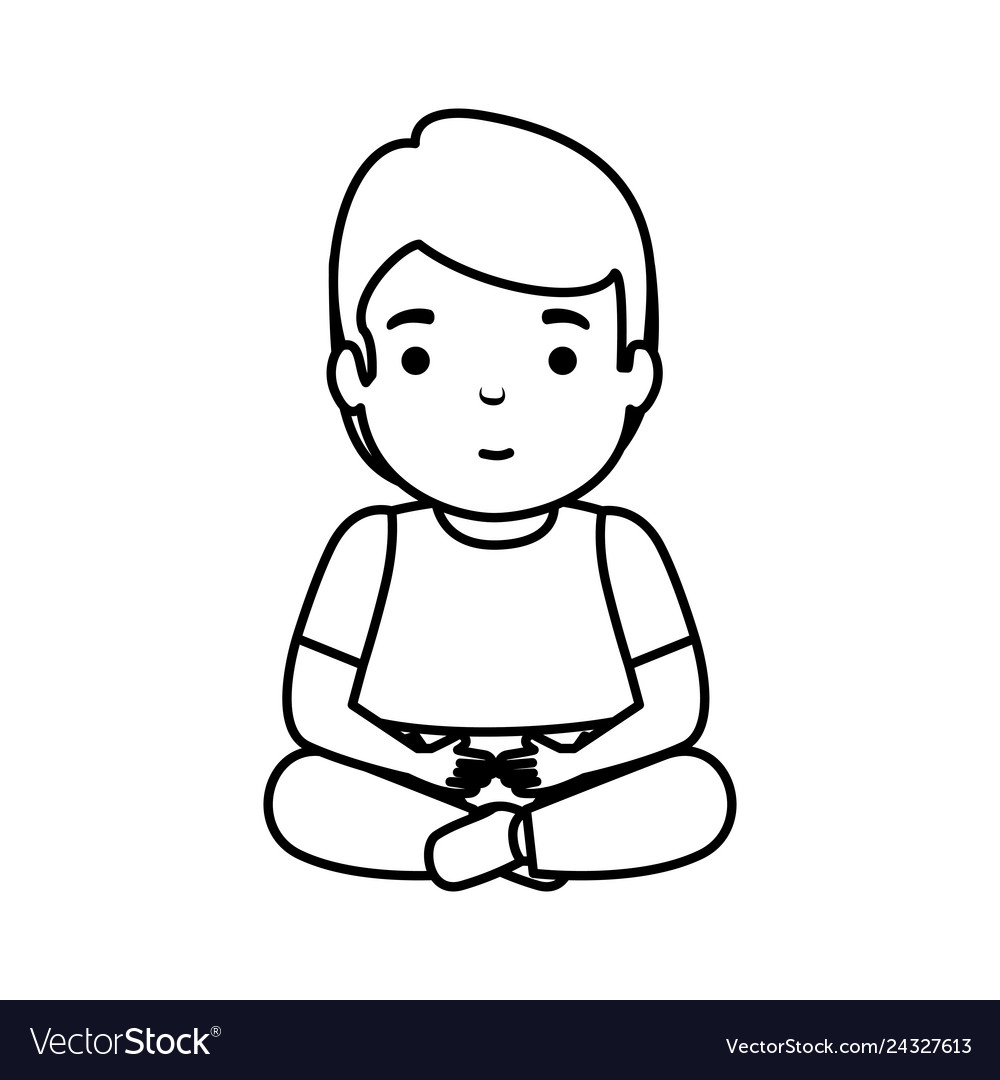 Young man seated avatar character Royalty Free Vector Image