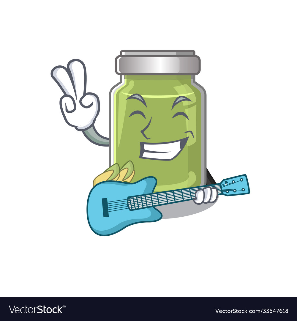 A picture pistachio butter playing guitar Vector Image