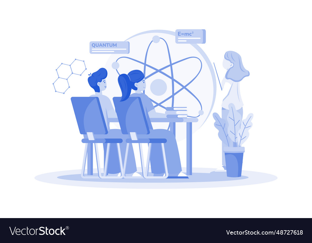 A student attends quantum mechanics lecture