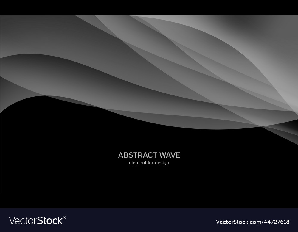 Abstract black background with smooth gray lines vector image Abstract black background with smooth gray lines
