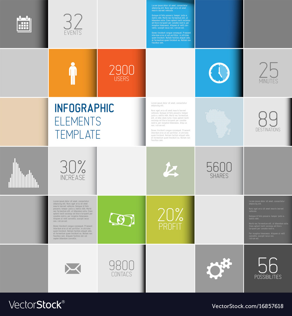 Abstract squares background infographic template