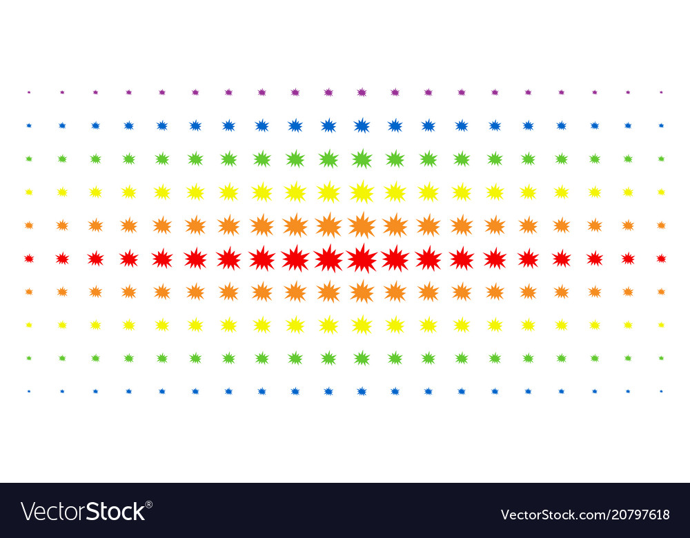 Bang spectrum halftone array vector image Bang spectrum halftone array