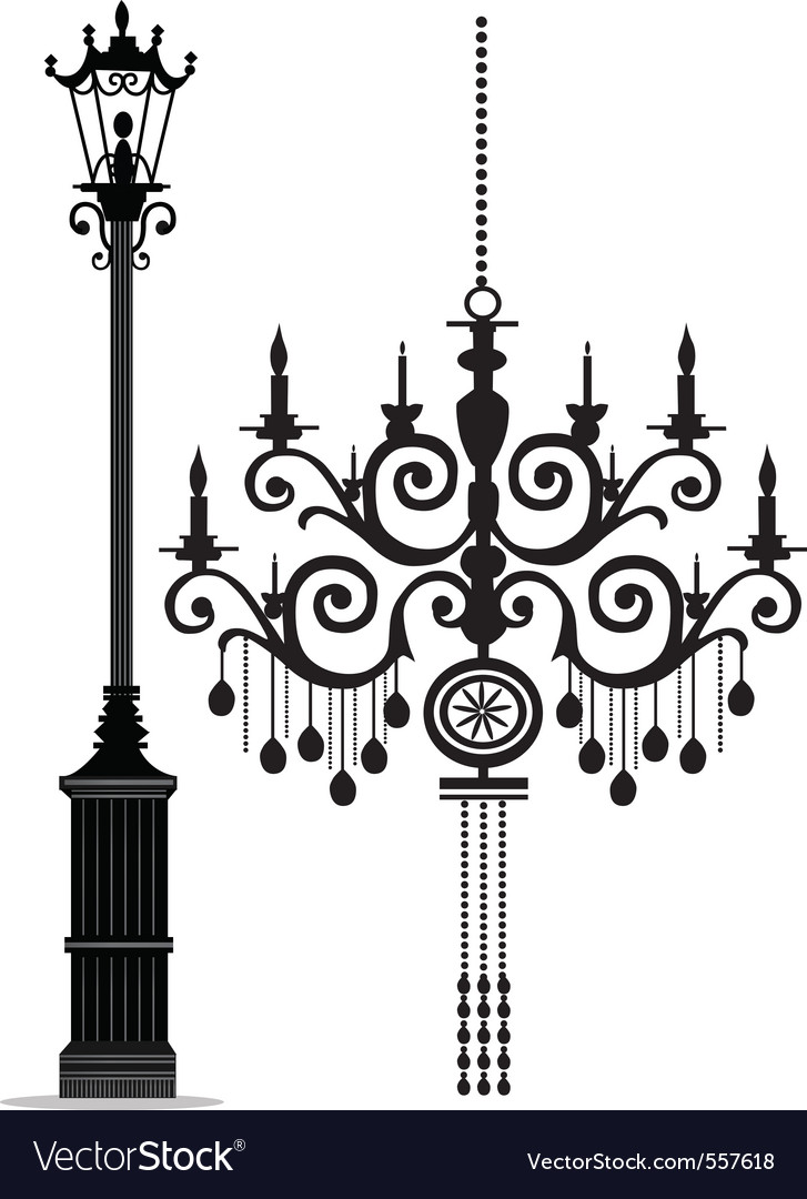 Black chandelier Royalty Free Vector Image - VectorStock