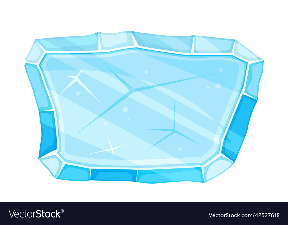 Blue ice shaped element for game and web design vector image Blue ice shaped element for game and web design