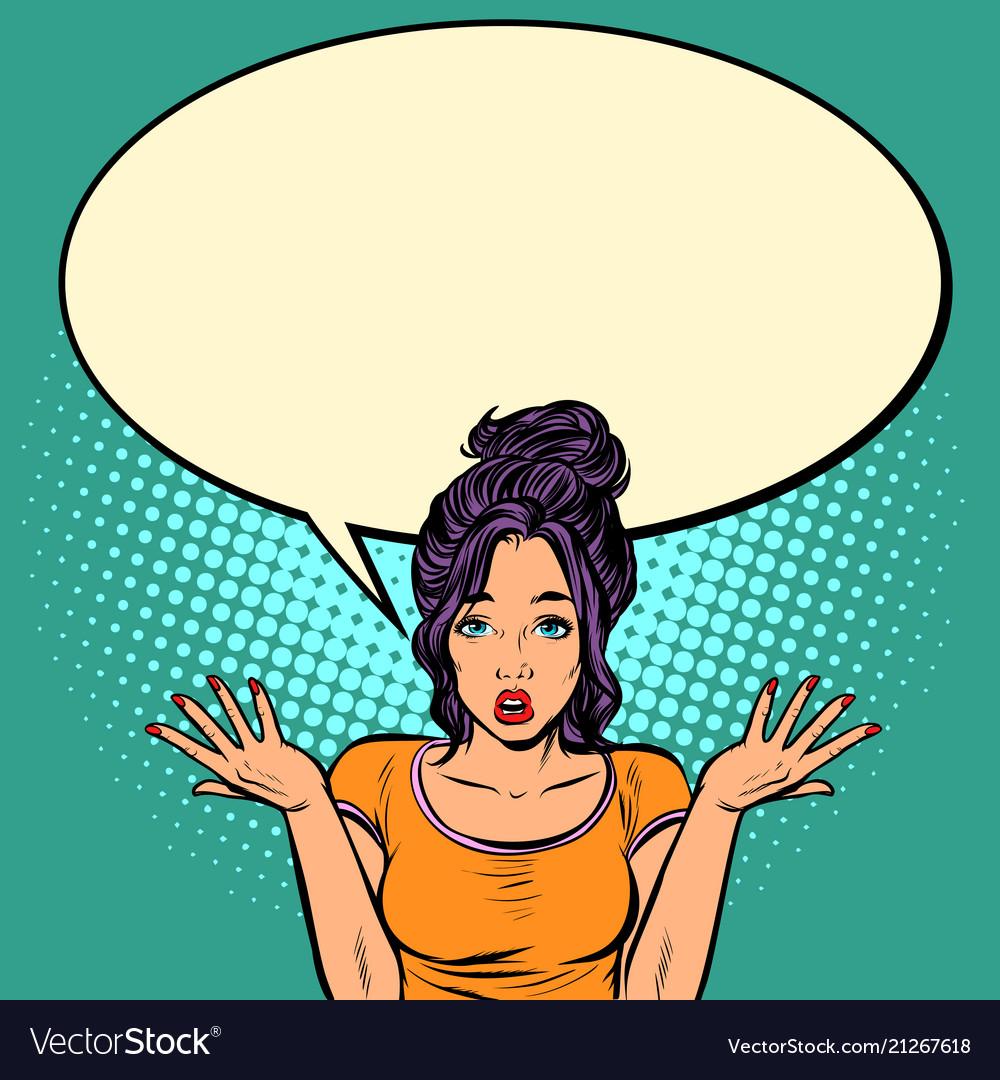 Confused Woman Gesture Royalty Free Vector Image