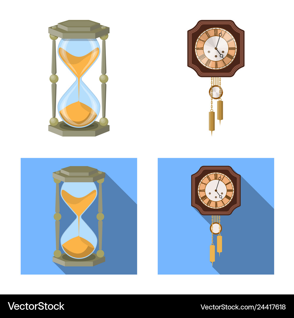 Design of clock and time icon set of clock Vector Image
