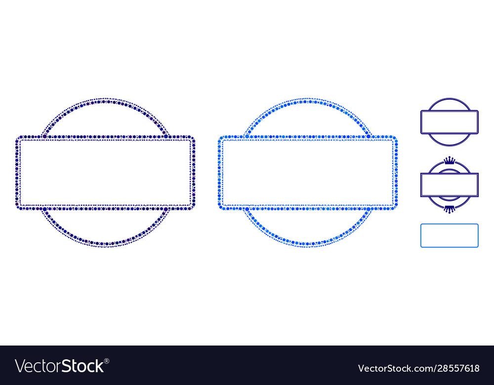 Double round and rectangle frame composition icon vector image Double round and rectangle frame composition icon