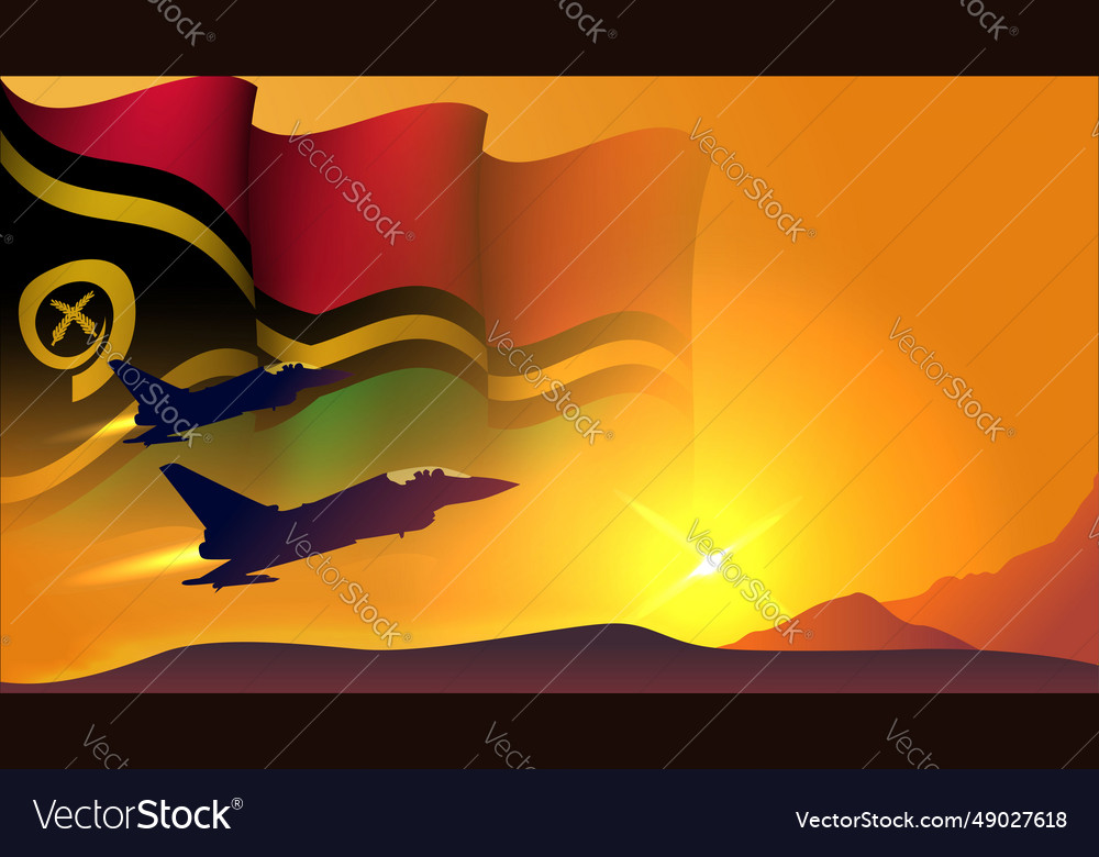 Fighter jet plane with vanuatu waving flag