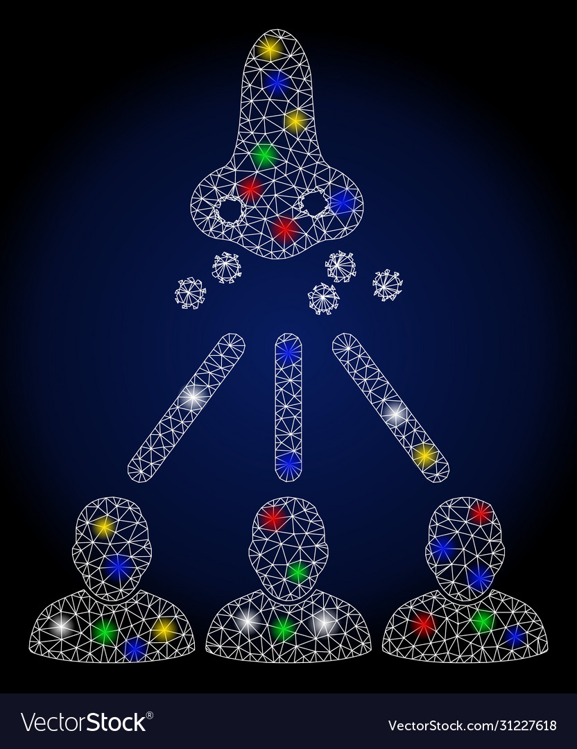 Flare mesh network nasal virus spread with color