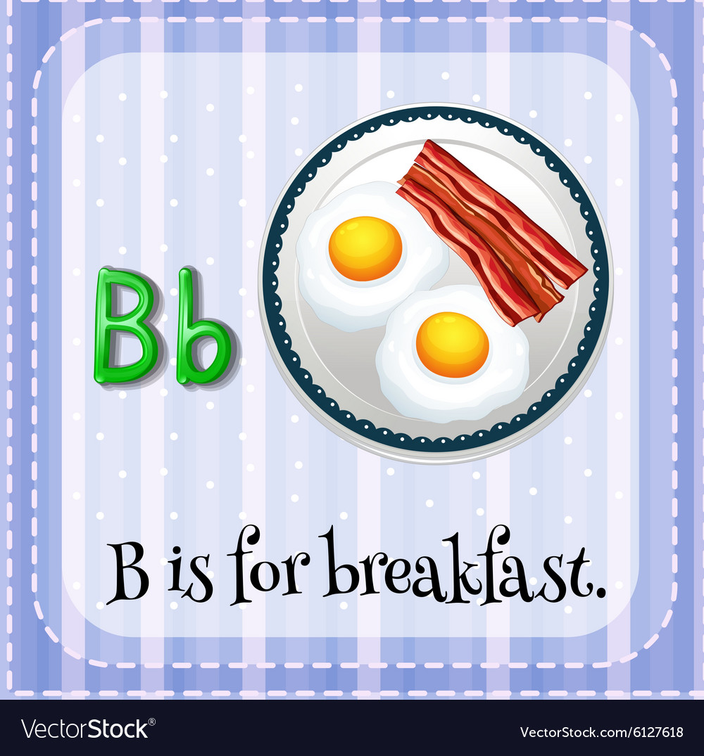 Flashcard Letter B Is For Breakfast Royalty Free Vector