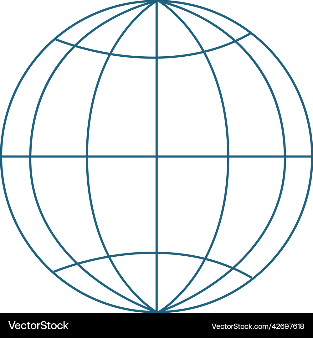 Flat globe world icon Royalty Free Vector Image
