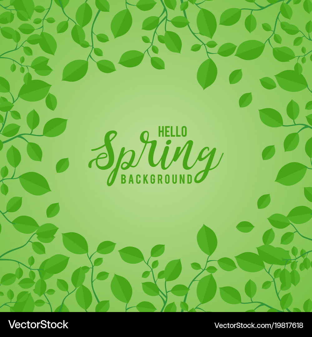 Green leaves in a spring background Royalty Free Vector