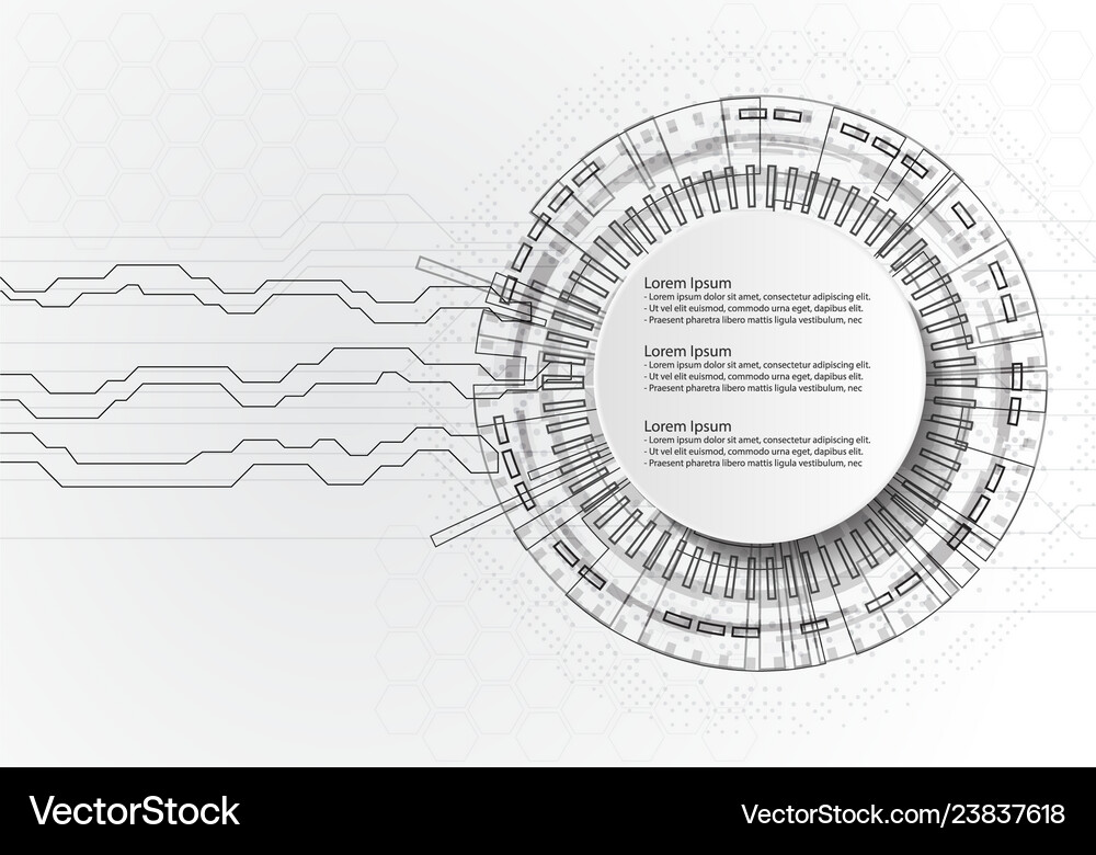 Infographics with circles technology on white Vector Image