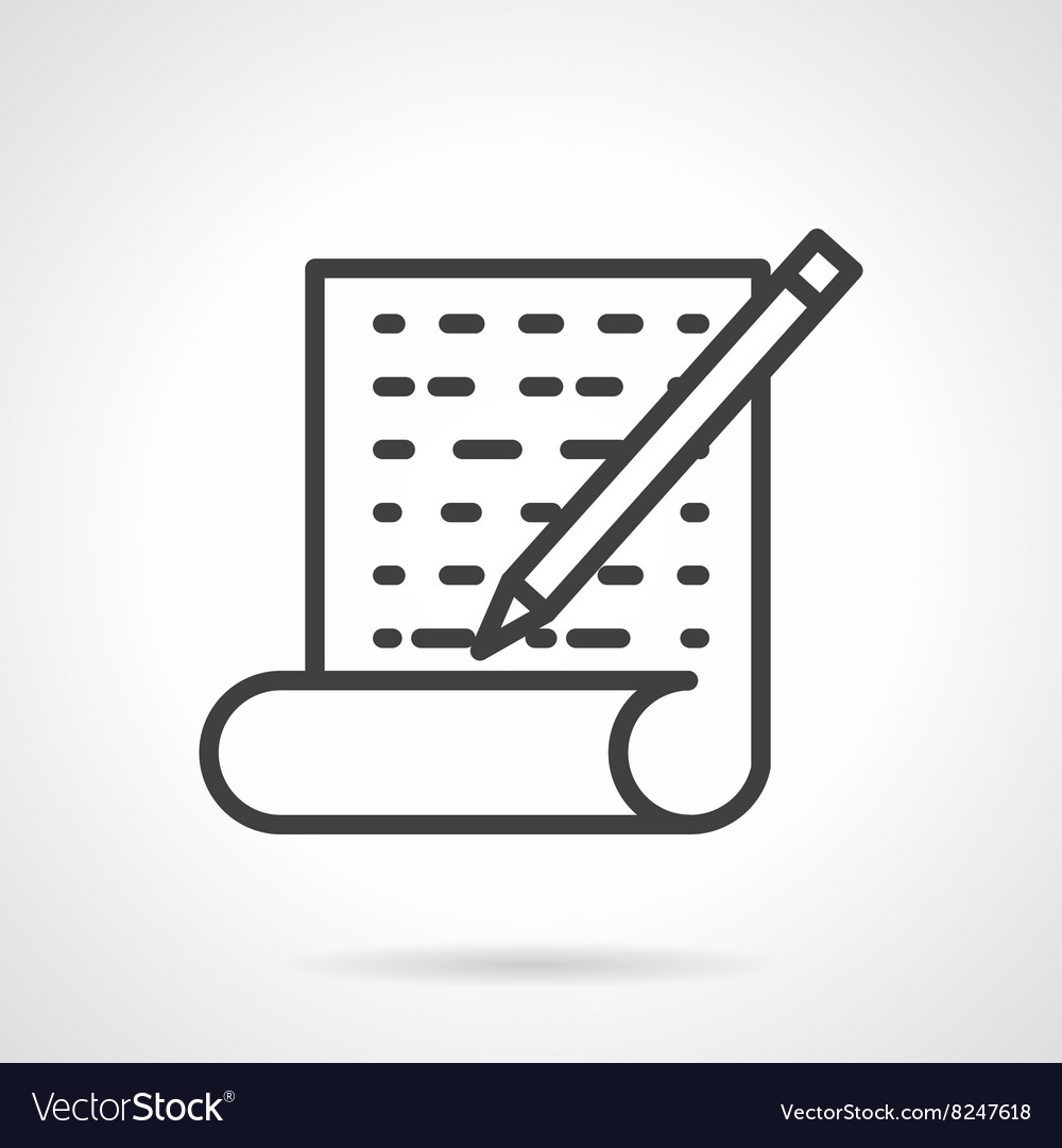 Letter and pen simple line icon