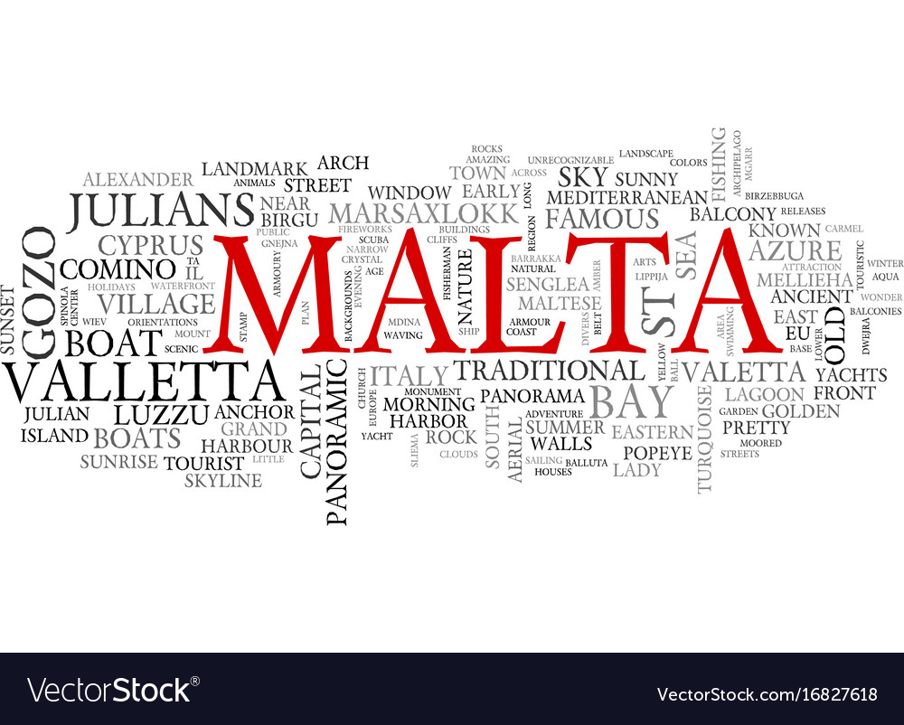 Malta word cloud concept Royalty Free Vector Image