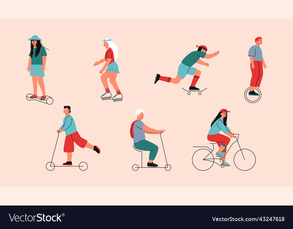 People doing outdoor activities abstract male vector image People doing outdoor activities abstract male