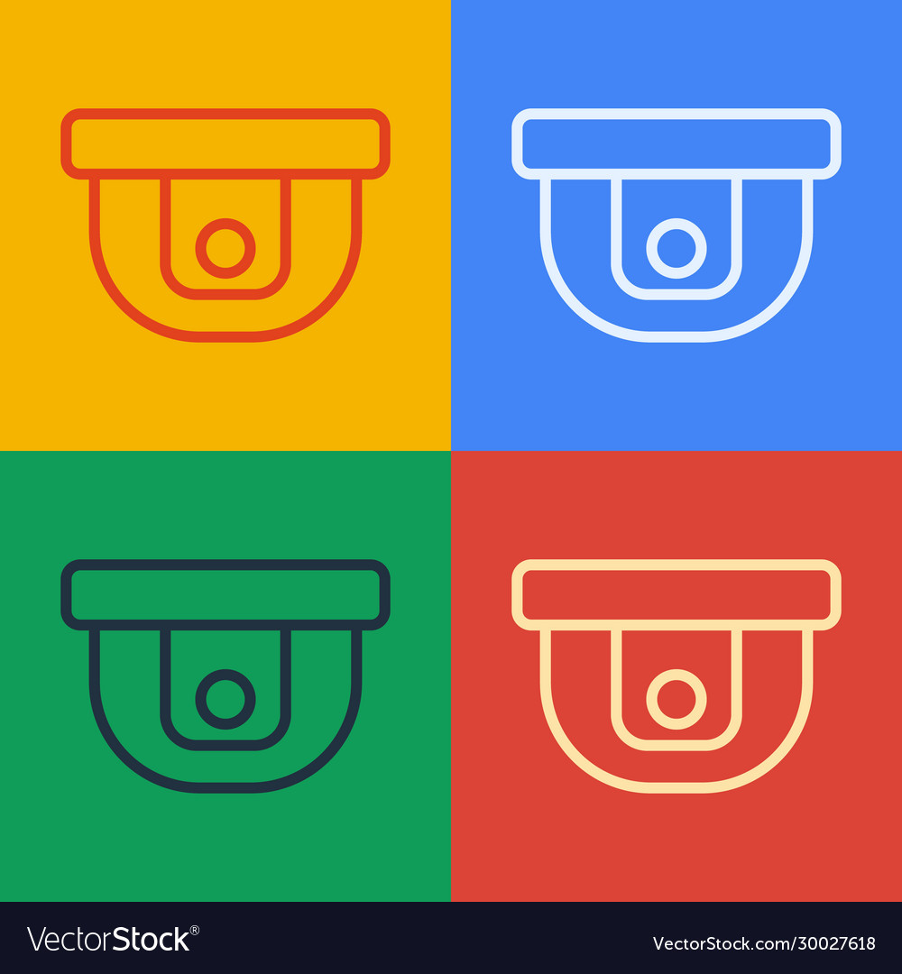 Pop art line motion sensor icon isolated on color
