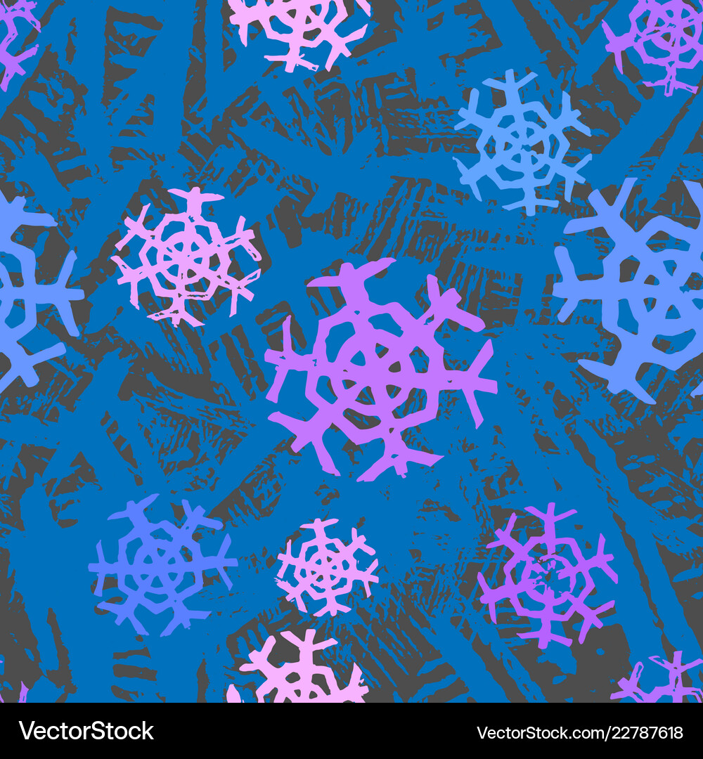 Seamless pattern with snowflakes Royalty Free Vector Image