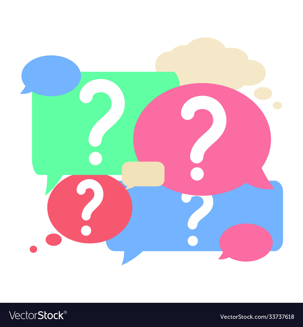 Set question marks with speech bubbles