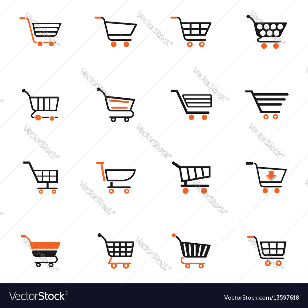 Shopping cart icon set