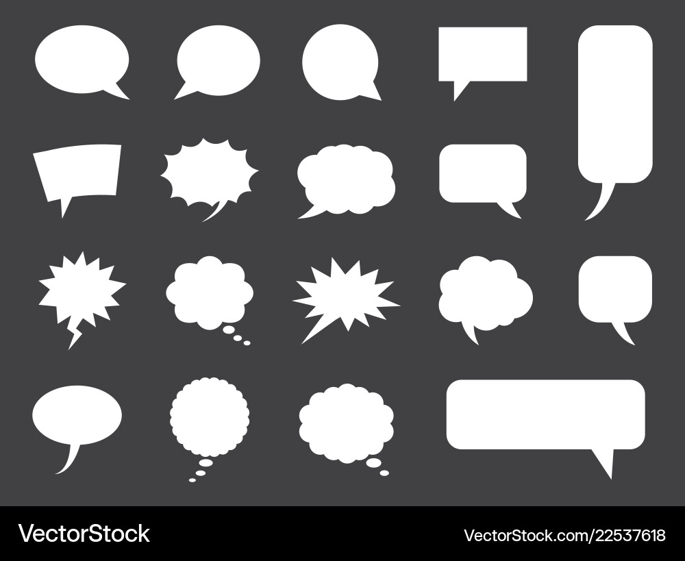 Speech bubbles set in blank empty comic Royalty Free Vector