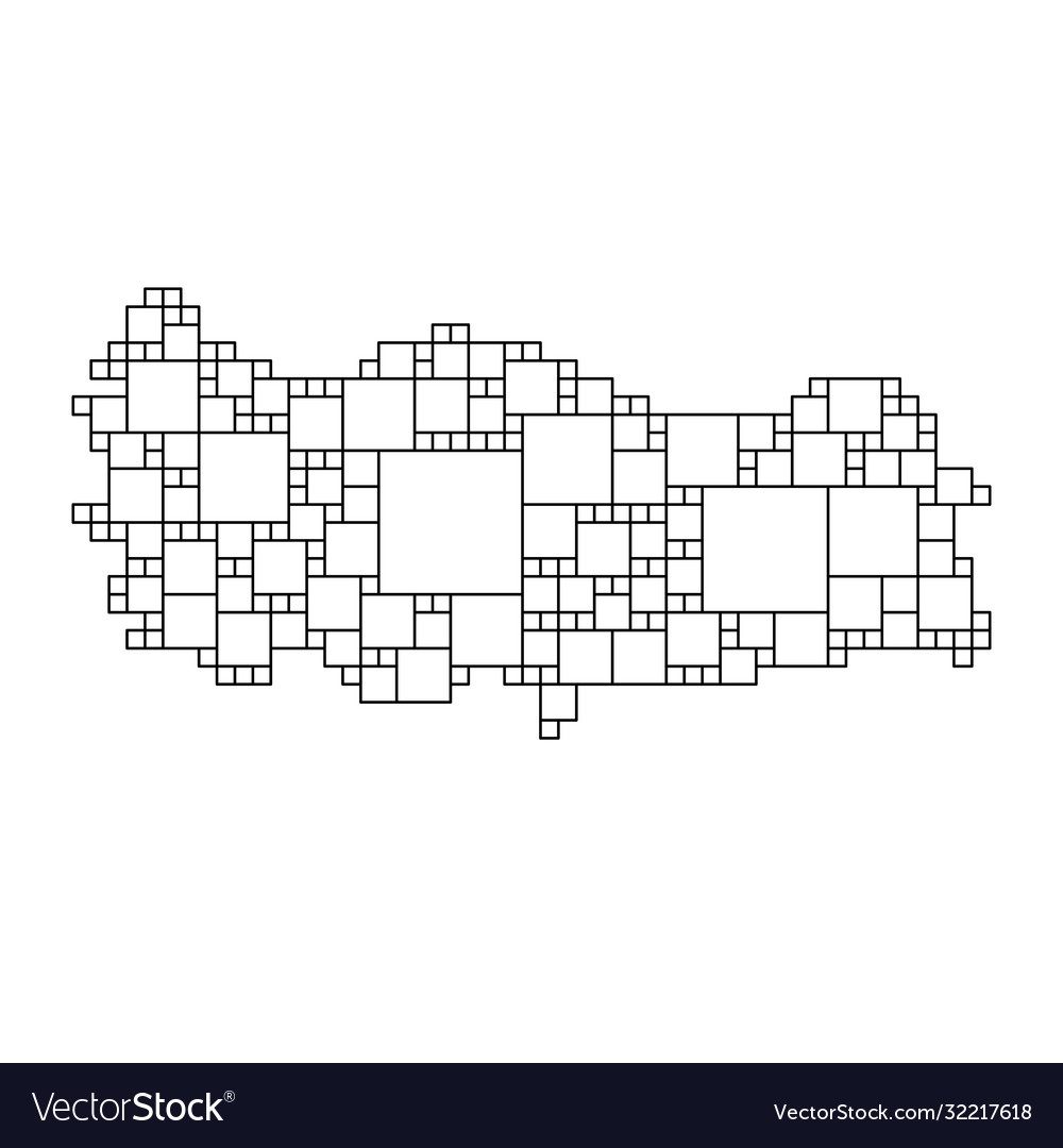 Turkey map from black pattern a grid vector image Turkey map from black pattern a grid