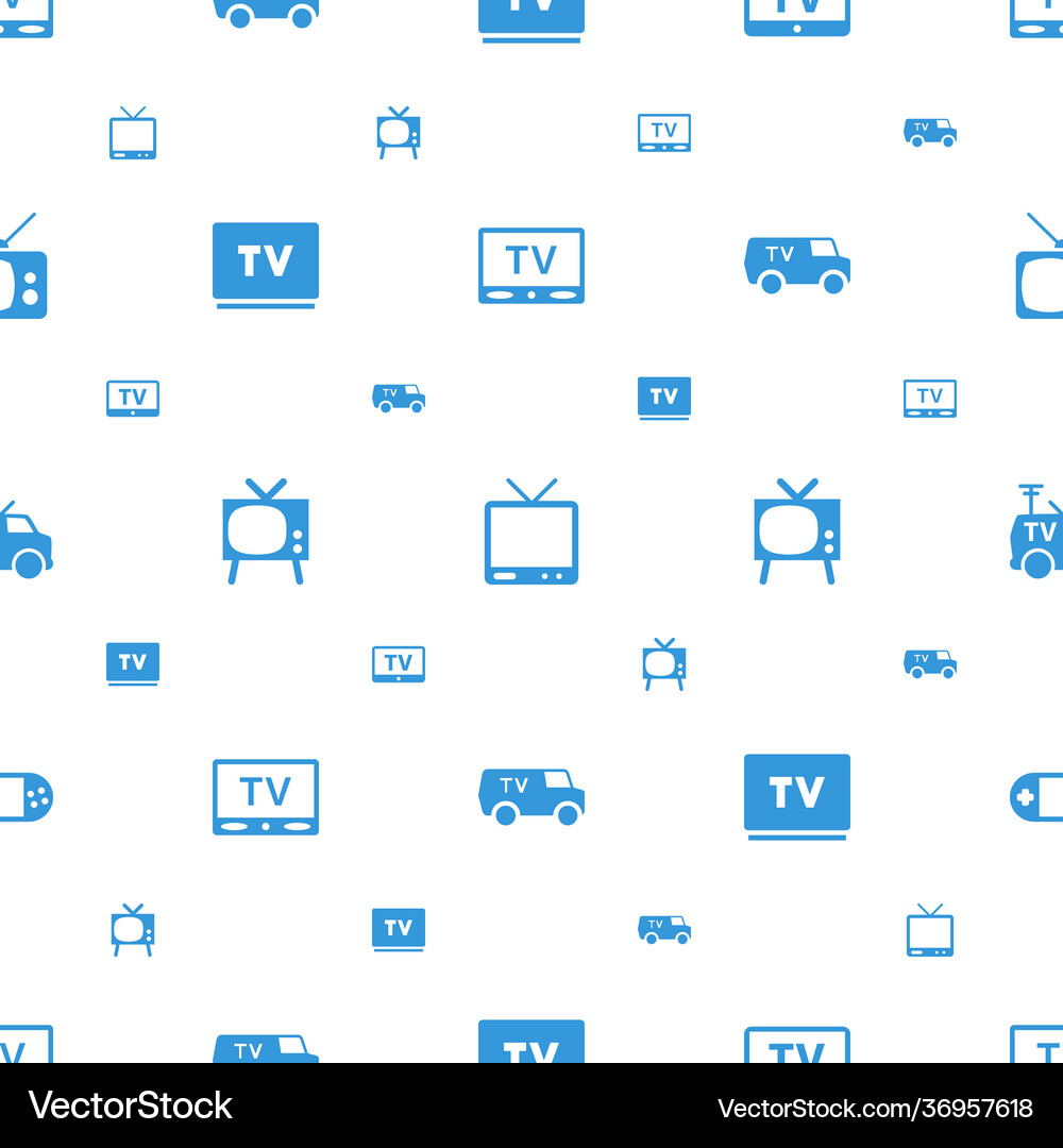 Tv icons pattern seamless white background Vector Image