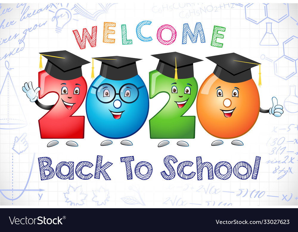 2020 back to school caracter 3d white bg Vector Image