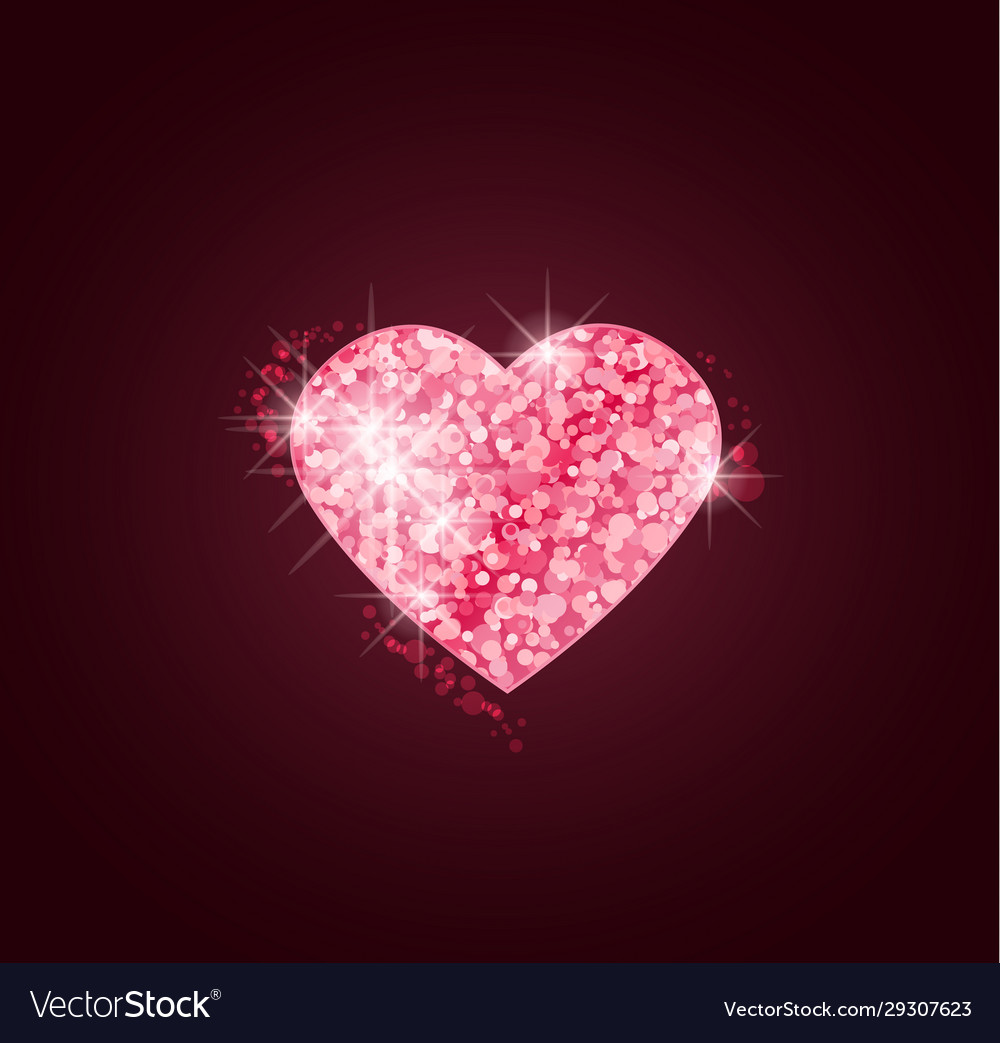 Background with glittering hearts Royalty Free Vector Image