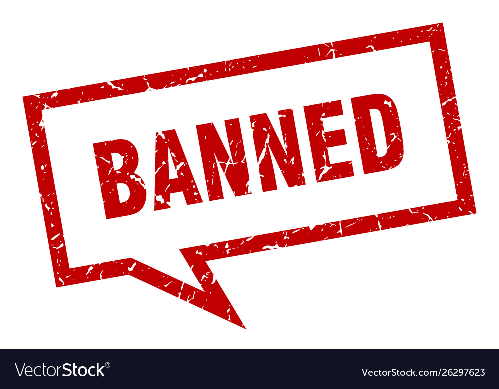 Banned sign square speech bubble