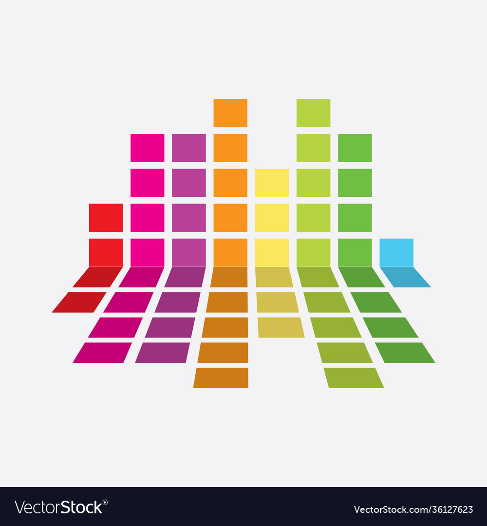 Colorful equaliser music display player design vector image Colorful equaliser music display player design