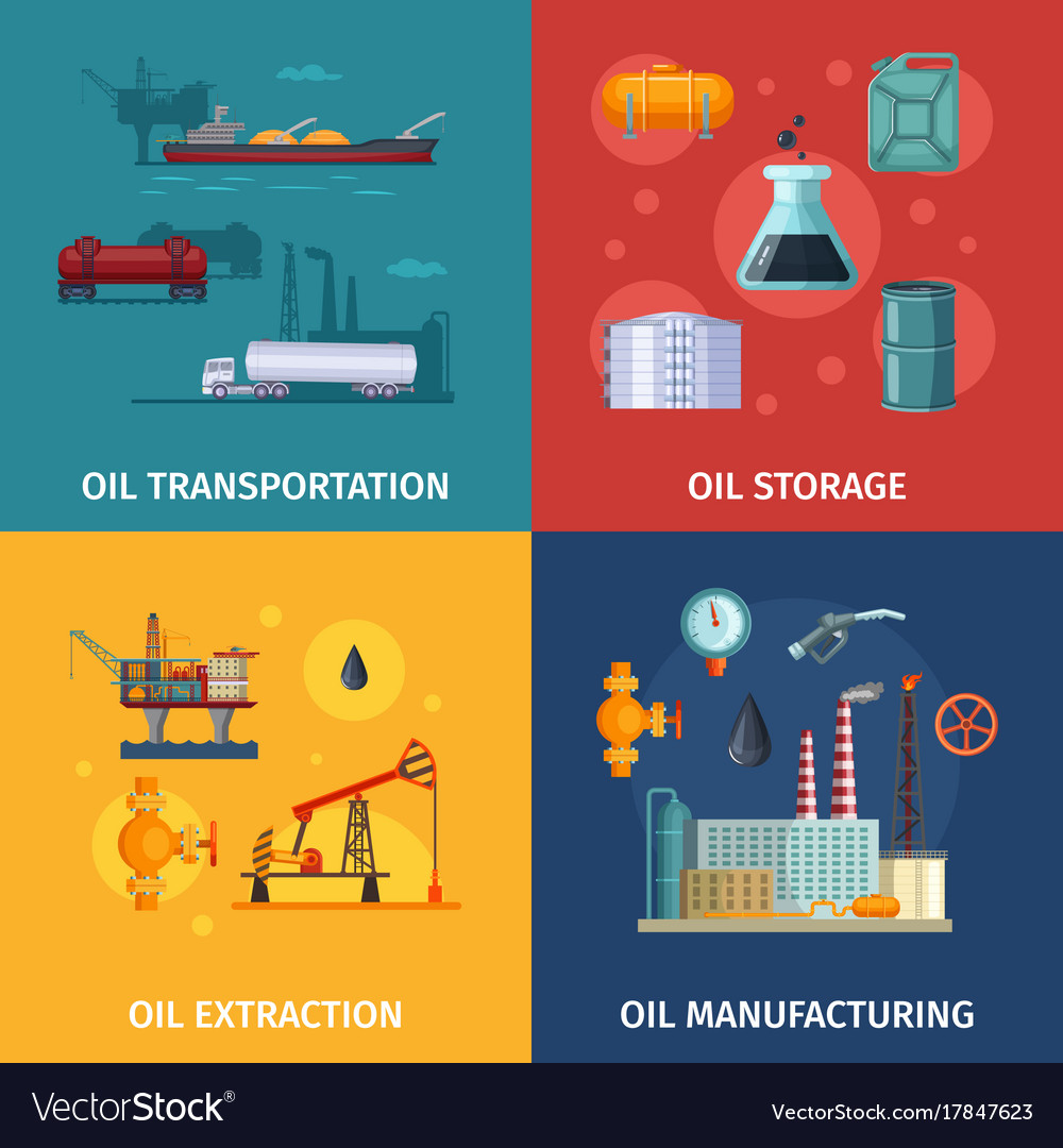 Concept pictures of oil manufacturing fuel Vector Image