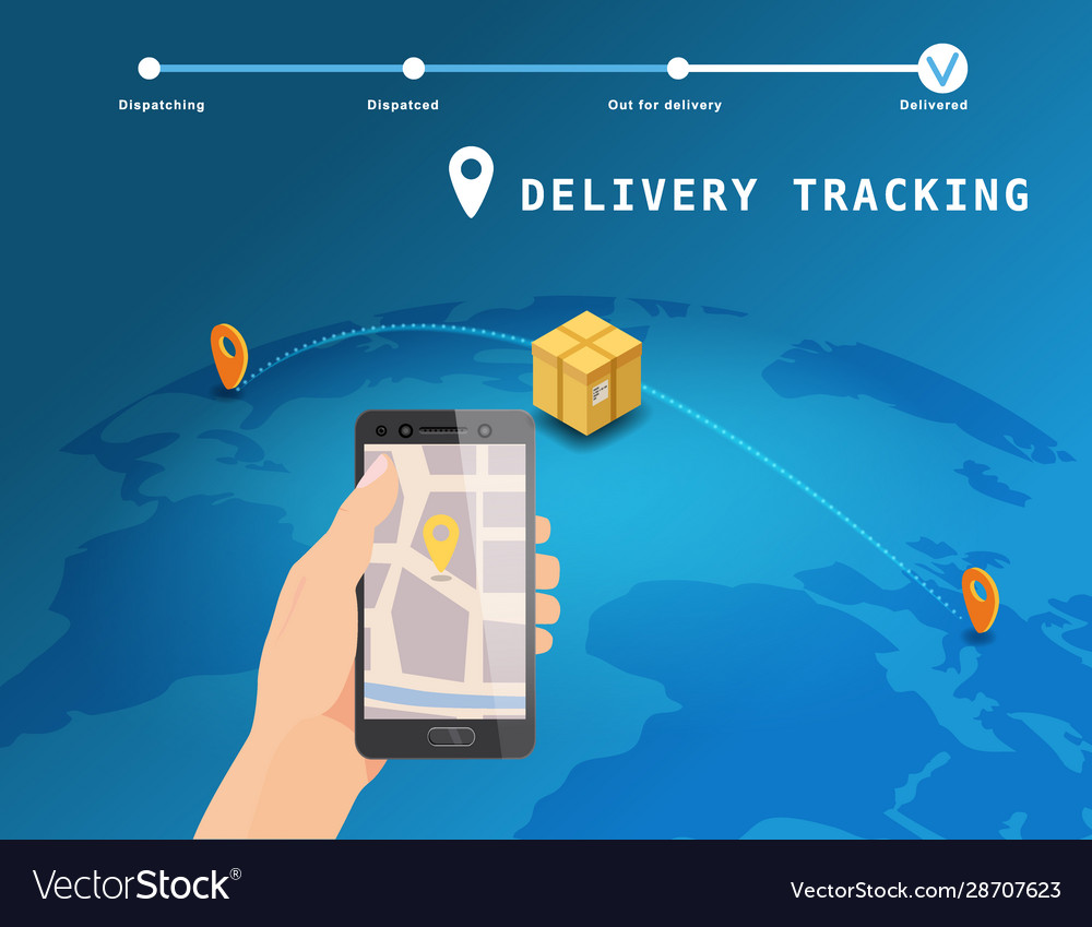 Delivery global tracking system service online Vector Image