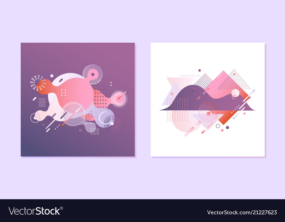 Gradient banners set - fluid color abstract Vector Image Gradient banners set - fluid color abstract