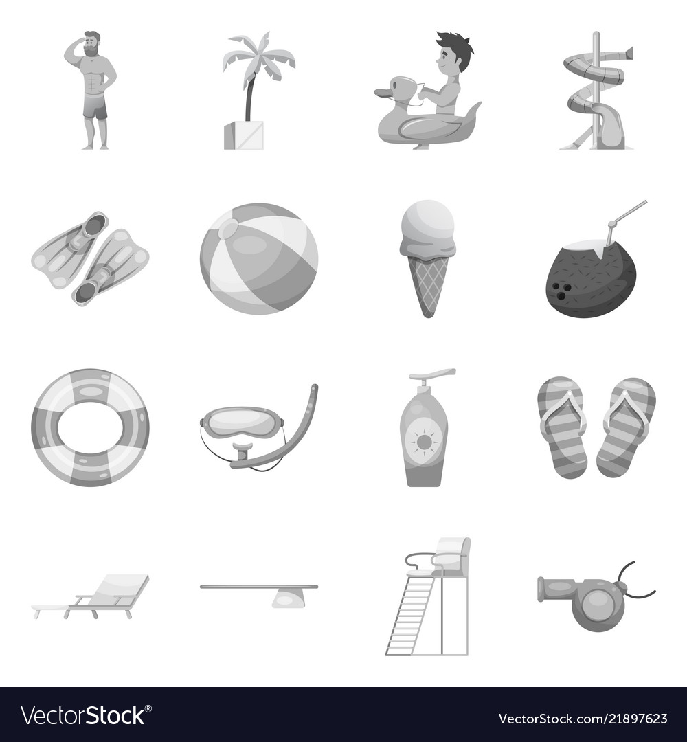 Isolated object of pool and swimming symbol vector image Isolated object of pool and swimming symbol