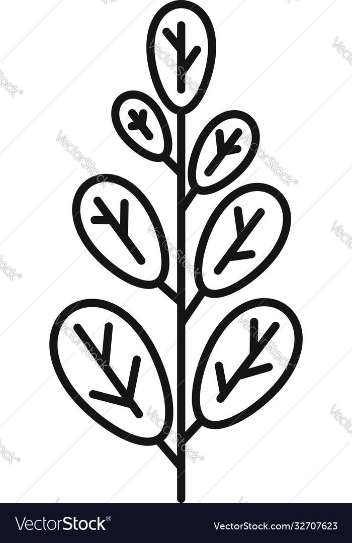 Leafy green icon outline style Royalty Free Vector Image