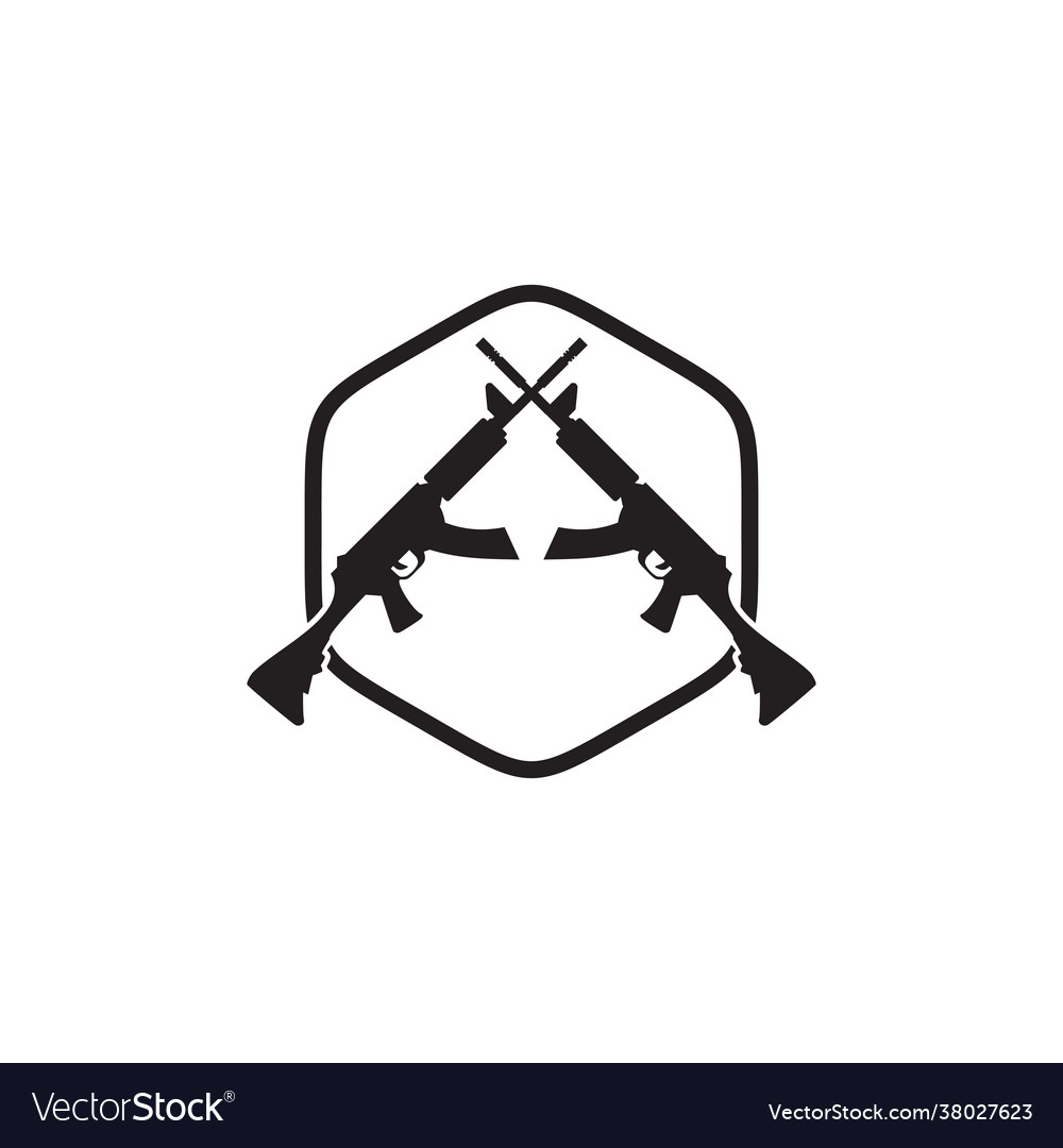 Machine gun logo design template